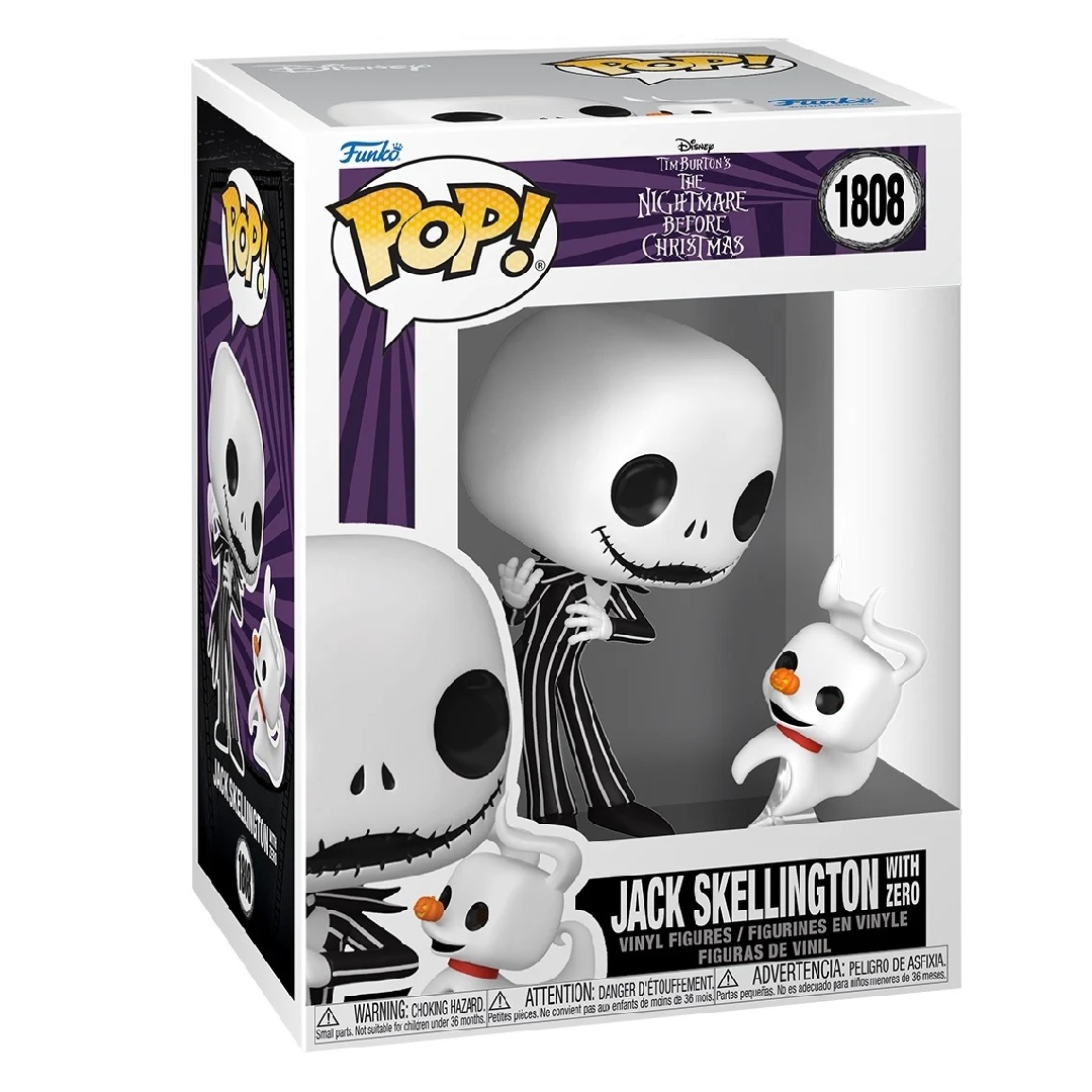 138ff51649308968e8497718a7d98219.jpg Funko POP! Disney Nightmare Before Christmas N° 1808 - Jack Skellington With Zero - Image 1
