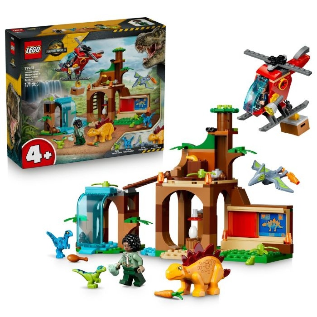3d8f84ceaa956271778ee62ab0cabeb1.jpg LEGO Jurassic World 77981 Velociraptor, Stegosaurus & Pteranodon Rescue - Image 1