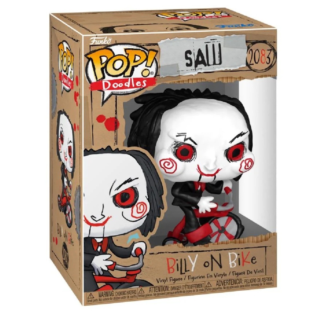 3fd173ac8ea2d2e2106df54f55ef6de6.jpg Funko POP! Saw N° 2083 - Billy On Bike (Doodles) - Image 1
