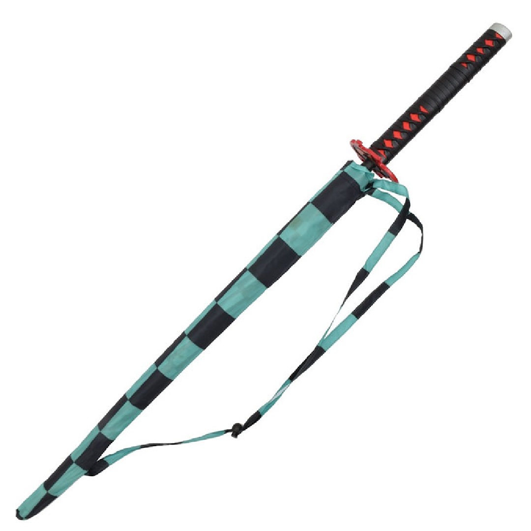 6f1bc2d3ee132ad74d36aa36936510dd.jpg Demon Slayer Tanjiro Kamado Katana Umbrella - Image 1