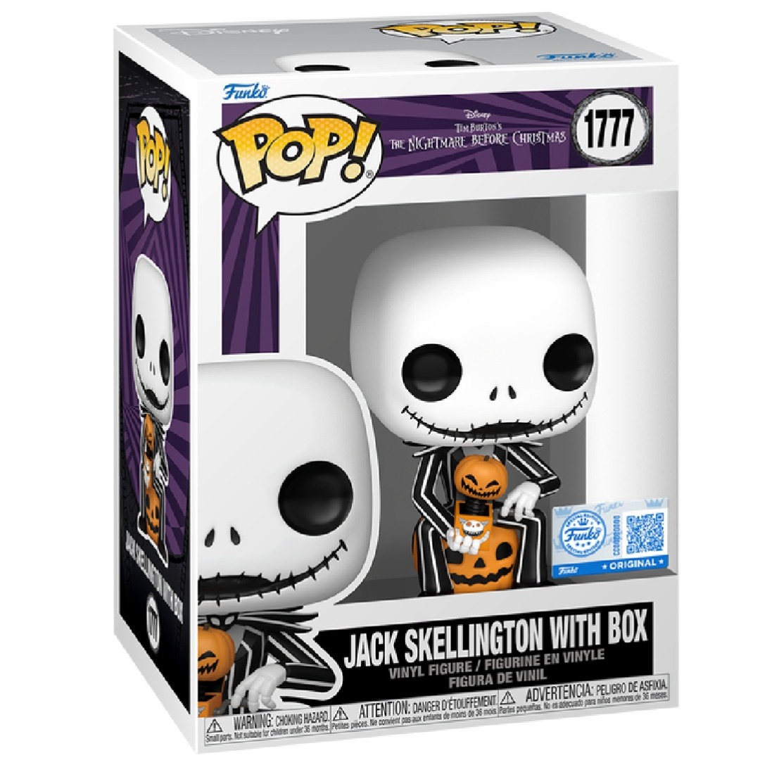b072177f0b0f3a856fc82787a326fe1a.jpg Funko POP! Disney Nightmare Before Christmas N° 1777 - Jack Skellington With Box - Image 1