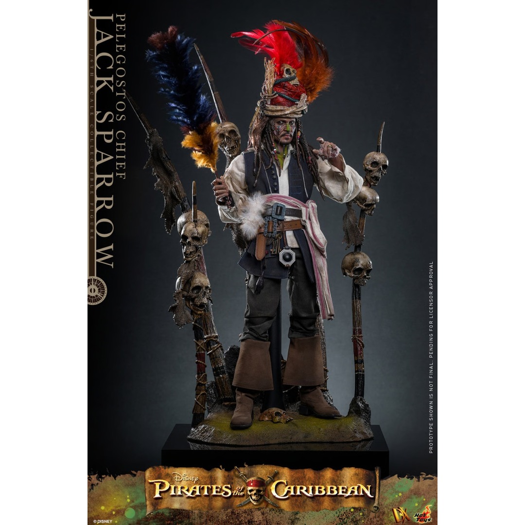 cae4491320b6ef42a2886048974ae4b7.jpg Disney Pirates Of The Carribean Pelegostos Chief Jack Sparrow Sixth Scale Hot Toy Figure - Image 1