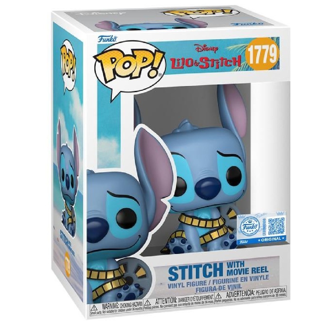 f19a5d99ed55d4c4b4fbf1c927039950.jpg Funko POP! Disney Lilo & Stitch N° 1779 - Stitch With Movie Reel - Image 1