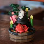 Studio Ghibli Spirited Away No Face Golden Bucket & Bamboos Diorama
