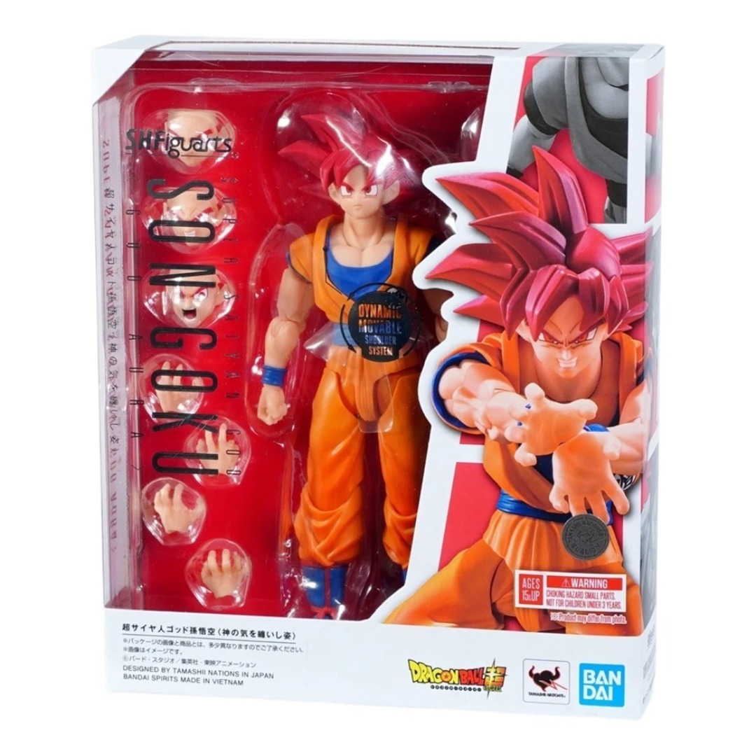 fb28680e85f695be109279c6ab724de8.jpg Dragon Ball Super SSG Son Goku "God Aura" S.H.Figuarts Bandai Figure - Image 1